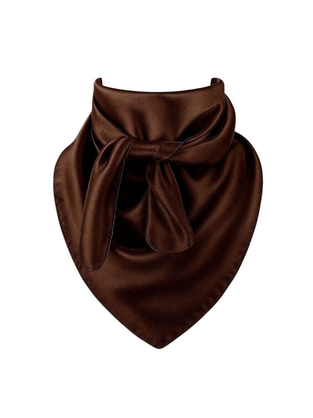 Chocolate Brown Wild Rag Scarf 35x35 Satin Western Cowgirl Cowboy Bandana
